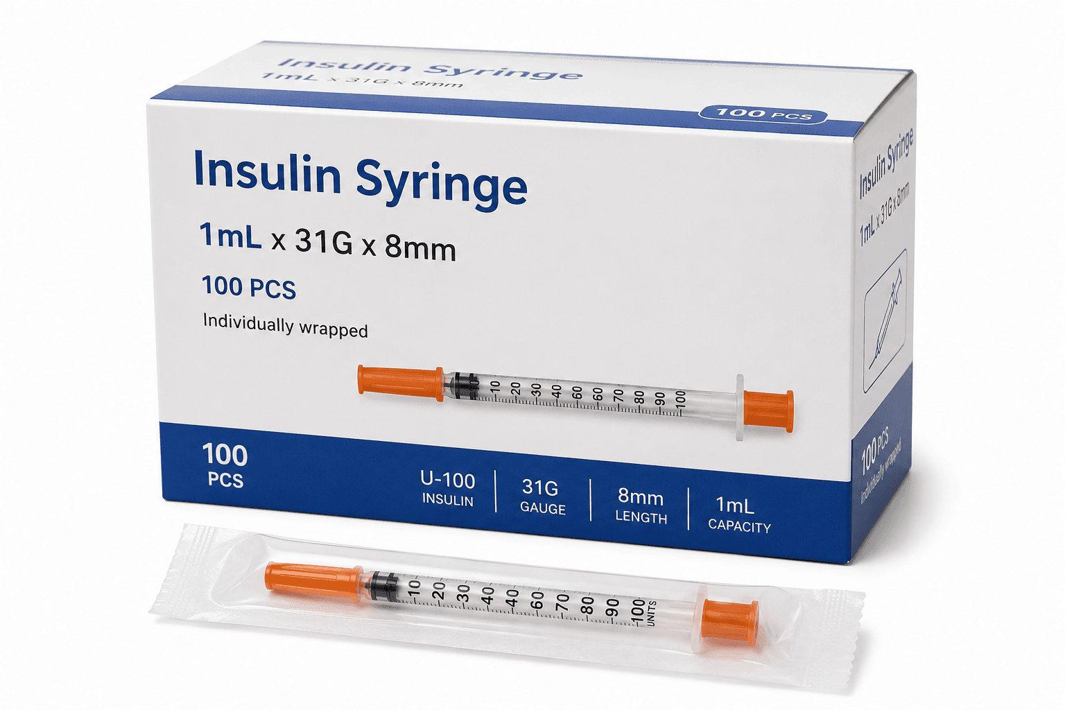 Insulin Syringes — 1 mL × 31G × 8 mm