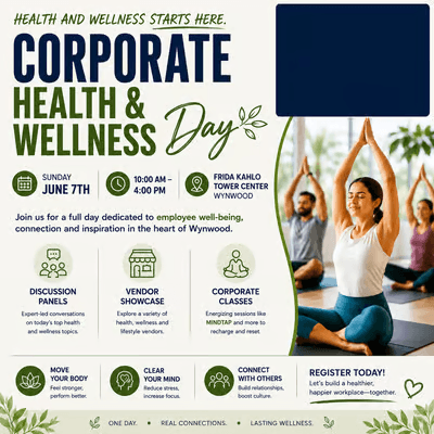 Corporate Health & Wellness Day — Coming Soon event flyer